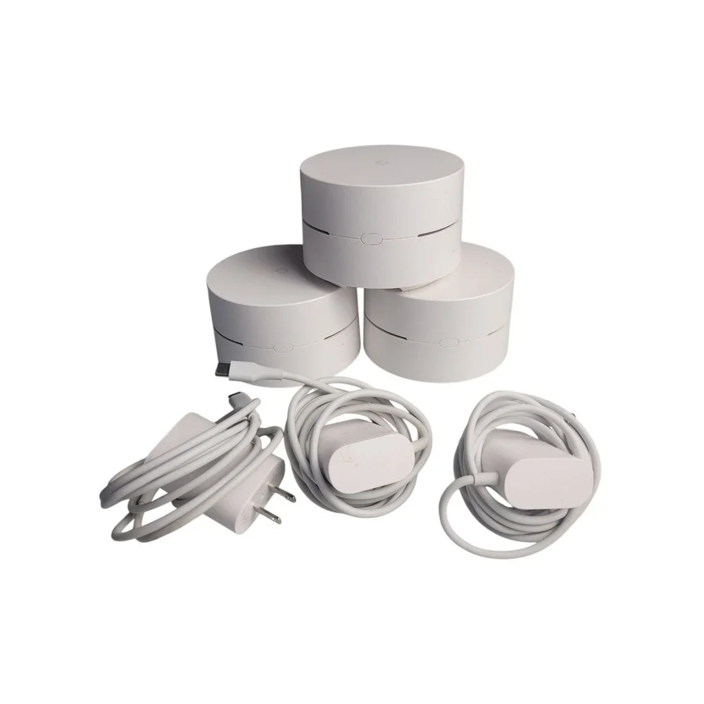 Google WiFi System Router For Whole Home Coverage AC 1304 (3 PACK) Mesh W/ Cords - Picture 1 of 2